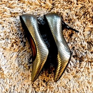 Dries Van Noten Snake Silver Pump